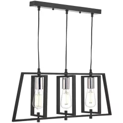   DAR LIGHTING DAX0350 DAX Többágú Függesztett Lámpa Fekete, Csiszolt Króm E27 IP20