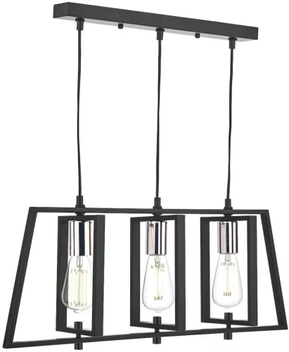 DAR LIGHTING DAX0350 DAX Többágú Függesztett Lámpa Fekete, Csiszolt Króm E27 IP20