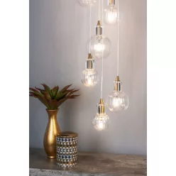   DAR LIGHTING DIT2342 DITA Többágú Függesztett Lámpa Sárgaréz, Átlátszó G4 IP20