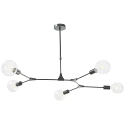   DAR LIGHTING EUP0539 EUPHEMIA Többágú Függesztett Lámpa Fekete E27 IP20