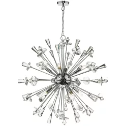   DAR LIGHTING EXO0850 EXODUS Kristály Függesztett Lámpa Csiszolt Króm E14 IP20