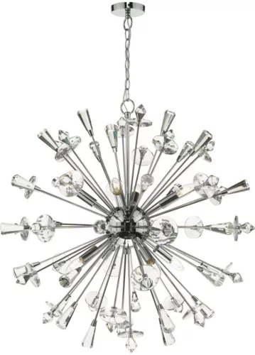 DAR LIGHTING EXO0850 EXODUS Kristály Függesztett Lámpa Csiszolt Króm E14 IP20