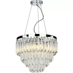   DAR LIGHTING FAM0538 FAME Kristály Függesztett Lámpa Nikkel, Átlátszó G9 IP20