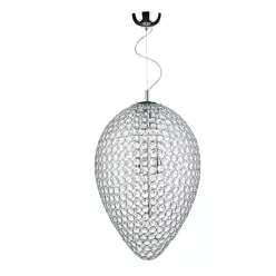   DAR LIGHTING FRO0550 FROST Kristály Függesztett Lámpa Csiszolt Króm E14 IP20