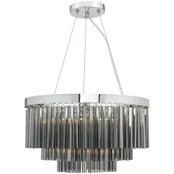   DAR LIGHTING GIO0510 GIOVANA Glamour Függesztett Lámpa Füstös, Csiszolt Króm G9 IP20