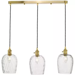   DAR LIGHTING HAD3640-03 HADANO Többágú Függesztett Lámpa Sárgaréz, Átlátszó E14 IP20