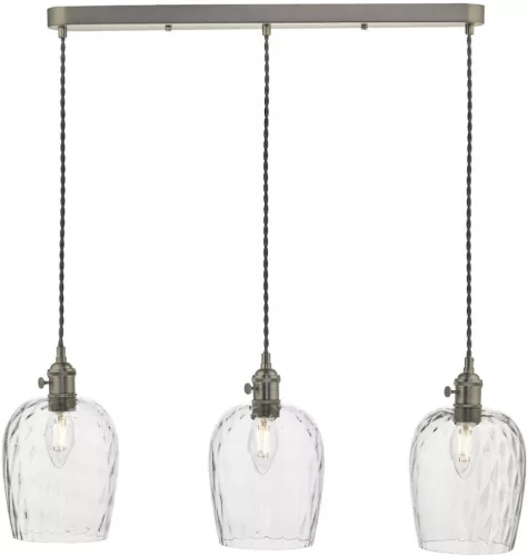 DAR LIGHTING HAD3661-03 HADANO Többágú Függesztett Lámpa Ősi Króm, Átlátszó E14 IP20