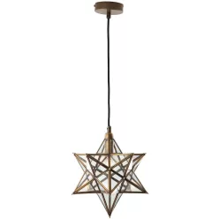   DAR LIGHTING ILA0175 ILARIO Glamour Függesztett Lámpa Sárgaréz, Átlátszó E14 IP20