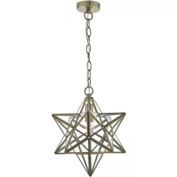   DAR LIGHTING ILA8675 ILARIO Klasszikus Függesztett Lámpa Antik Sárgaréz, Átlátszó E27 IP20