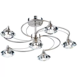   DAR LIGHTING LUT0646 LUTHER Glamour Mennyezeti Lámpa Szatén Króm G9 IP20