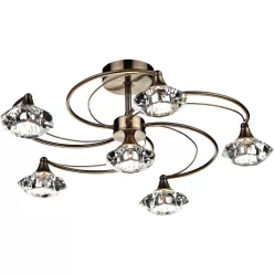   DAR LIGHTING LUT0675 LUTHER Glamour Mennyezeti Lámpa Antik Sárgaréz G9 IP20