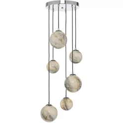   DAR LIGHTING MIK0650 MIKARA Többágú Függesztett Lámpa Csiszolt Króm, Sokszínű G9 IP20