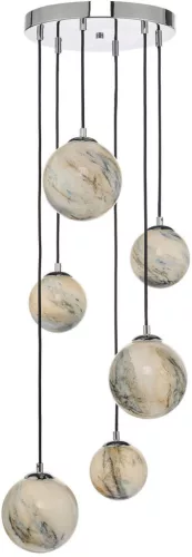 DAR LIGHTING MIK0650 MIKARA Többágú Függesztett Lámpa Csiszolt Króm, Sokszínű G9 IP20