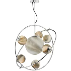   DAR LIGHTING MIK3450 MIKARA Glamour Függesztett Lámpa Csiszolt Króm, Sokszínű G9 IP20