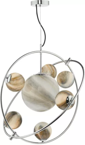 DAR LIGHTING MIK3450 MIKARA Glamour Függesztett Lámpa Csiszolt Króm, Sokszínű G9 IP20