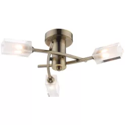   DAR LIGHTING MOR0375 MORGAN Mennyezeti Csillár Antik Sárgaréz, Átlátszó G9 IP20