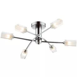   DAR LIGHTING MOR6446 MORGAN Mennyezeti Csillár Átlátszó, Szatén Króm G9 IP20