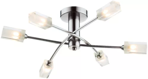 DAR LIGHTING MOR6446 MORGAN Mennyezeti Csillár Átlátszó, Szatén Króm G9 IP20