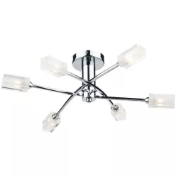   DAR LIGHTING MOR6450 MORGAN Mennyezeti Csillár Csiszolt Króm, Átlátszó G9 IP20