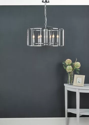 DAR LIGHTING MYK0650 MYKA Glamour Függesztett Lámpa Csiszolt Króm E14 IP20