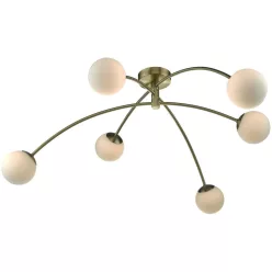   DAR LIGHTING PUG6475 PUGLIA Mennyezeti Csillár Antik Sárgaréz, Opál G9 IP20