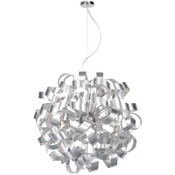   DAR LIGHTING RAW1250 RAWLEY Glamour Függesztett Lámpa Eloxált Alumínium, Csiszolt Króm G9 IP20