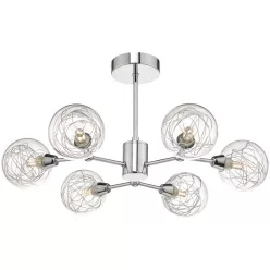   DAR LIGHTING TYK6450 TYKA Mennyezeti Csillár Csiszolt Króm, Átlátszó G9 IP20