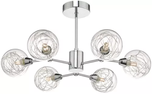 DAR LIGHTING TYK6450 TYKA Mennyezeti Csillár Csiszolt Króm, Átlátszó G9 IP20