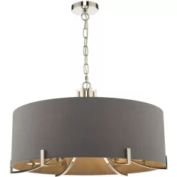   DAR LIGHTING VEY0639 VEYRON Ernyős Függesztett Lámpa Nikkel, Szürke E14 IP20