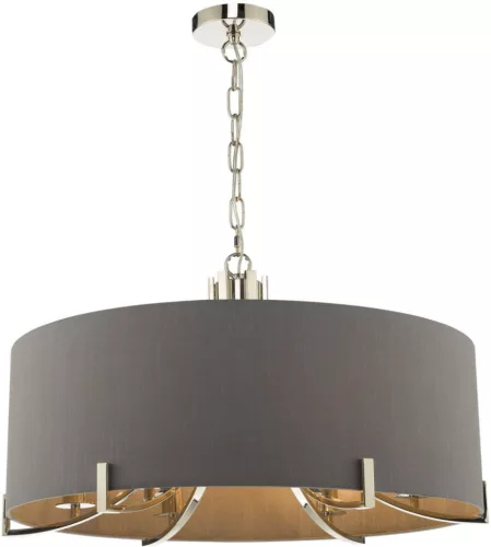 DAR LIGHTING VEY0639 VEYRON Ernyős Függesztett Lámpa Nikkel, Szürke E14 IP20