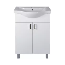   VivaStyle EKONOMIK 65 lábon álló 2 ajtós fürdőszobabútor Sanovit ALBATROS 10065 mosdóval 64,5x46,5