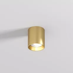   DK/EU-2610-SB Surface mounted ceiling downlight SHINE TUBE series, D70*H80, LED, IP20, 3000К, 10W, RA≥90, satin brass color, aluminum — DK/EU-2610-SB