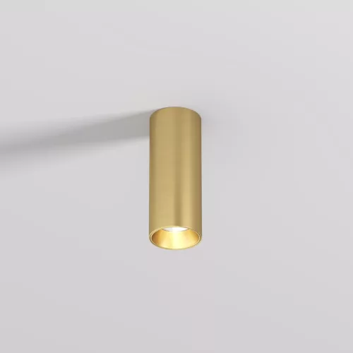 DK/EU-2615-SB Surface mounted ceiling downlight SHINE TUBE series, D45*H115, LED, IP20, 3000К, 7W, RA≥90, satin brass color, aluminum — DK/EU-2615-SB