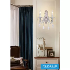   UNIVERSO Fali lámpa 2 karos 2xE14 Max.40W D29x35cm fehér/arany