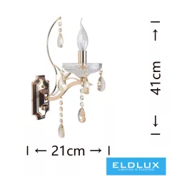E68-1ELDLUX Kristály Fali Lámpa IP20