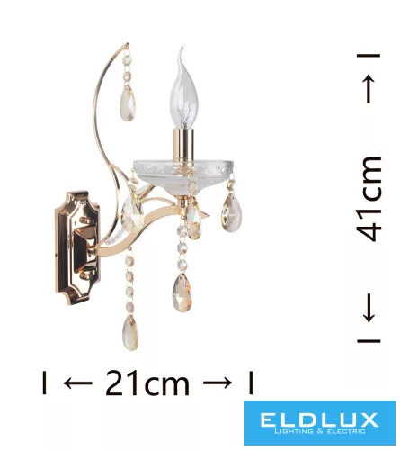 E68-1ELDLUX Kristály Fali Lámpa IP20