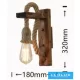 UNIVERSO Kender kötél fali lámpa 1xE27 IP20 180x320mm fekete