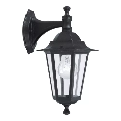 EGLO 22467 LATERNA Klasszikus Kültéri Fali Lámpa Fekete, Átlátszó E27 IP44