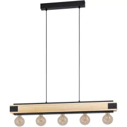   EGLO 43468 LAYHAM Modern Függesztett Lámpa Világos Fa E27 IP20