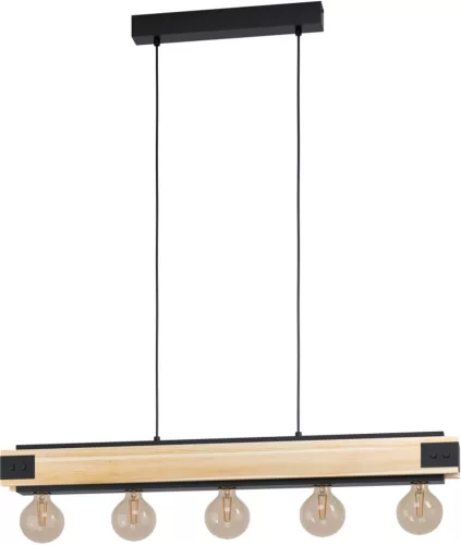 EGLO 43468 LAYHAM Modern Függesztett Lámpa Világos Fa E27 IP20