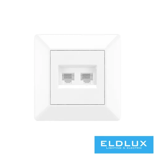 ELDGROUND 2×RJ45 Cat.5e UTP aljzat Fehér