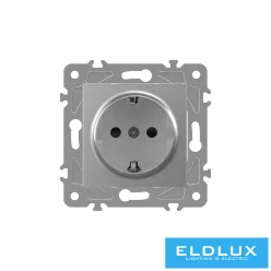 ELDGROUND 2P+F konnektor gyerekvédelemmel Ezüst