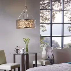   ELSTEAD FE-ARABESQUE4 ARABESQUE Ernyős Függesztett Lámpa Ekrü, Patina E27 IP20