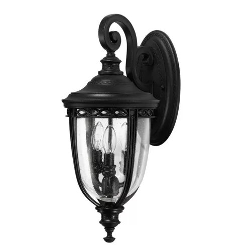 ELSTEAD FE-EB2-M-BLK ENGLISH BRIDLE Klasszikus Kültéri Fali Lámpa Fekete, Átlátszó E14 IP44