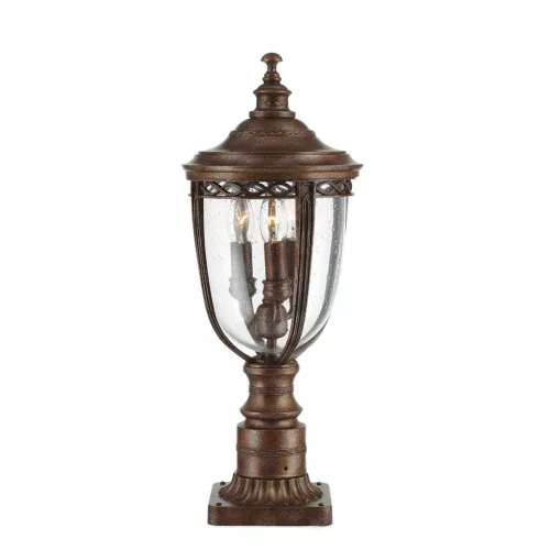 ELSTEAD FE-EB3-M-BRB ENGLISH BRIDLE Klasszikus Kültéri Állólámpa Antik Bronz, Átlátszó E14 IP44