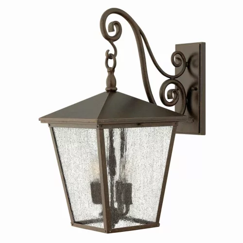 ELSTEAD HK-TRELLIS2-L TRELLIS Klasszikus Kültéri Fali Lámpa Antik Bronz, Átlátszó E14 IP44