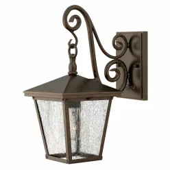   ELSTEAD HK-TRELLIS2-S TRELLIS Klasszikus Kültéri Fali Lámpa Antik Bronz, Átlátszó E27 IP44