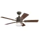 KICHLER KLF-LYNDON-52-OZ LYNDON Ventilátoros lámpa Antik Bronz, Dió, Sötét Dió E27 IP23