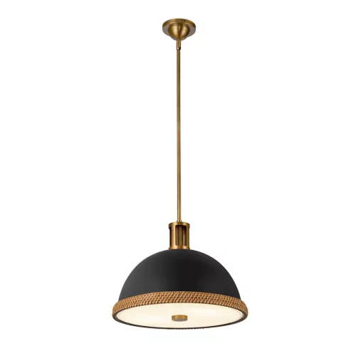 ELSTEAD QN-DORAL-P-M-BK DORAL Modern Függesztett Lámpa Fehér, Matt Fekete, Sárgaréz E27 IP20