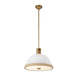   ELSTEAD QN-DORAL-P-M-WHT DORAL Modern Függesztett Lámpa Fehér, Sárgaréz E27 IP20